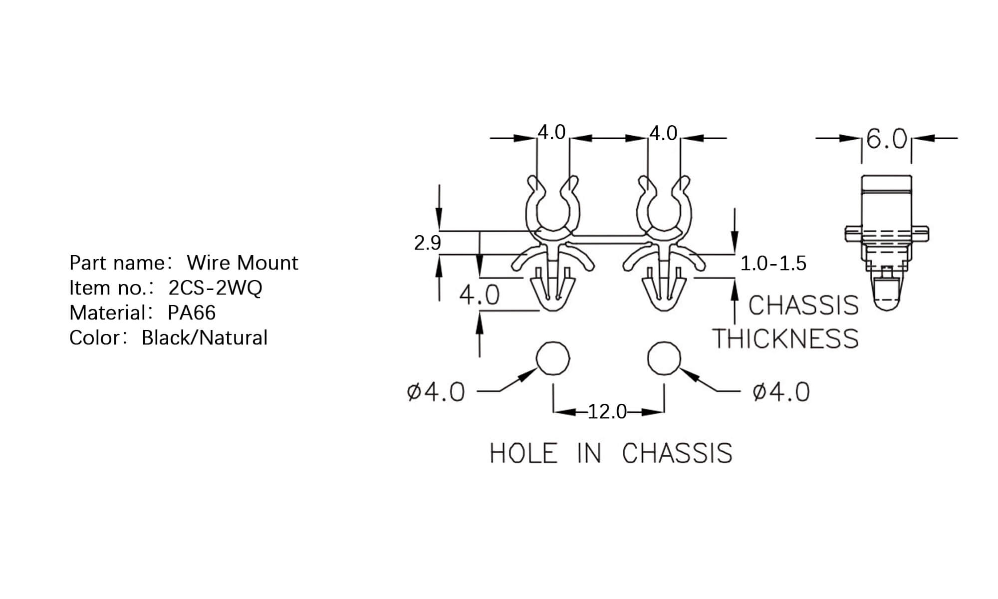 Plastic Wire Mount 2CS-2WQ